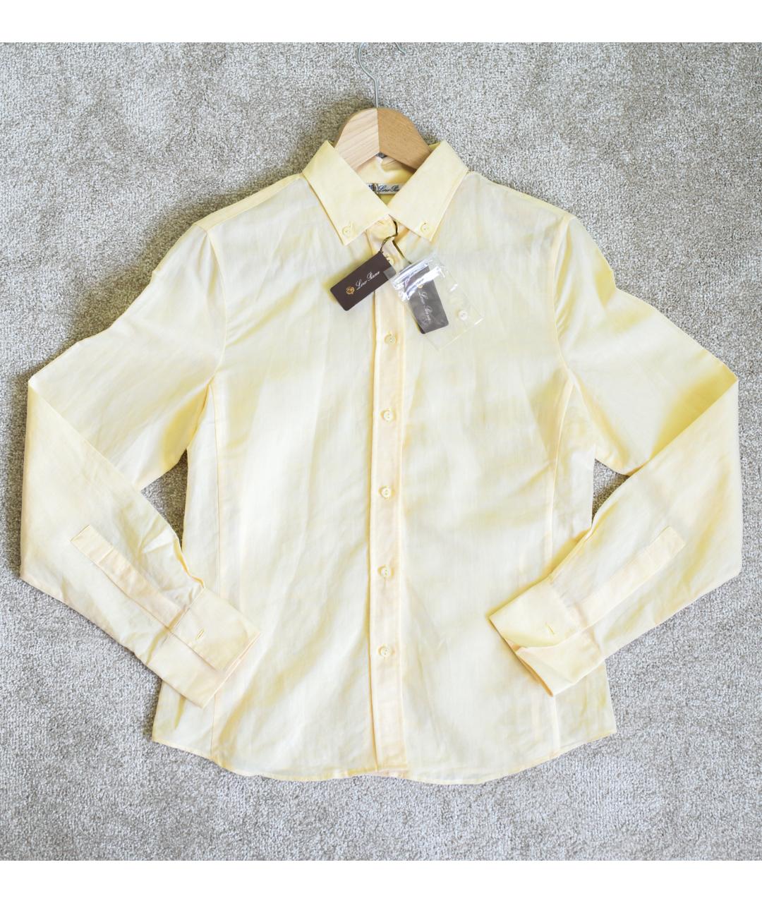 LORO PIANA Желтая льняная рубашка, фото 7