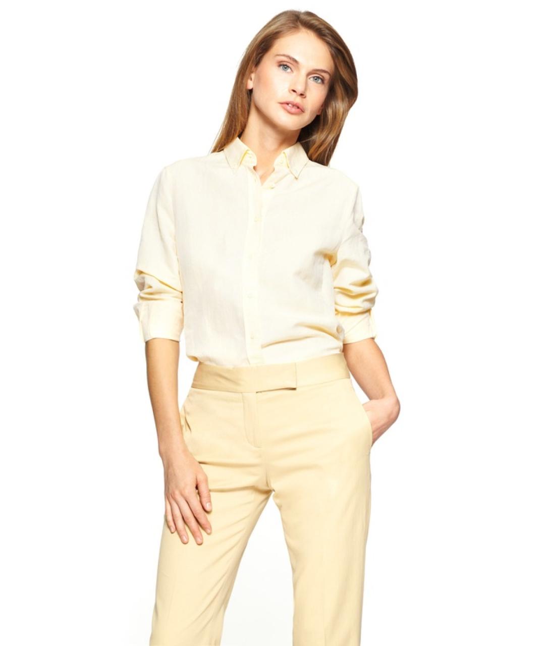 LORO PIANA Желтая льняная рубашка, фото 6