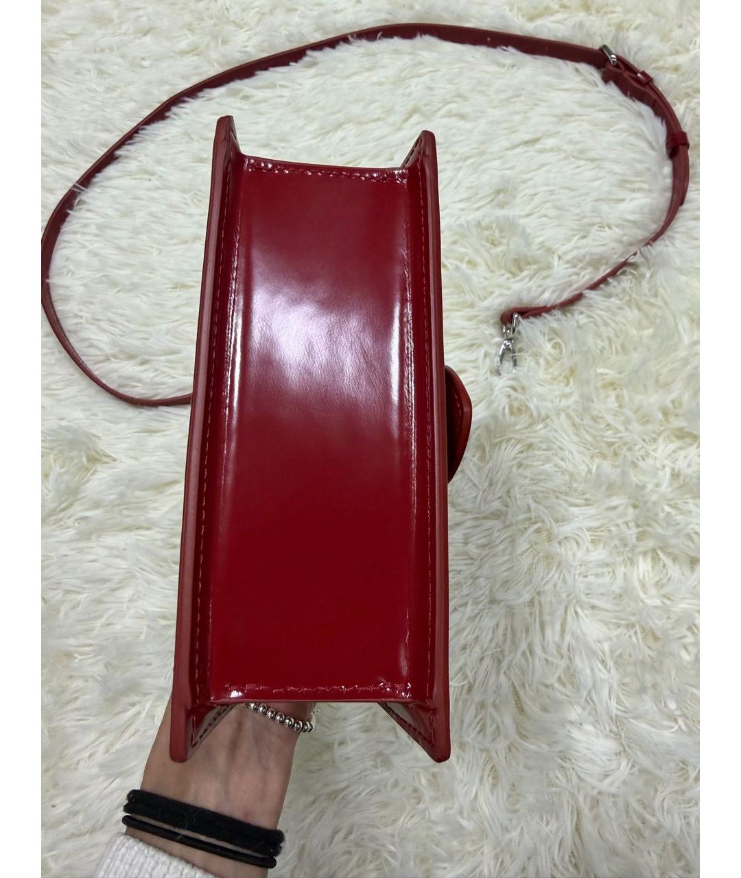 JACQUEMUS Красная кожаная сумка через плечо, фото 4