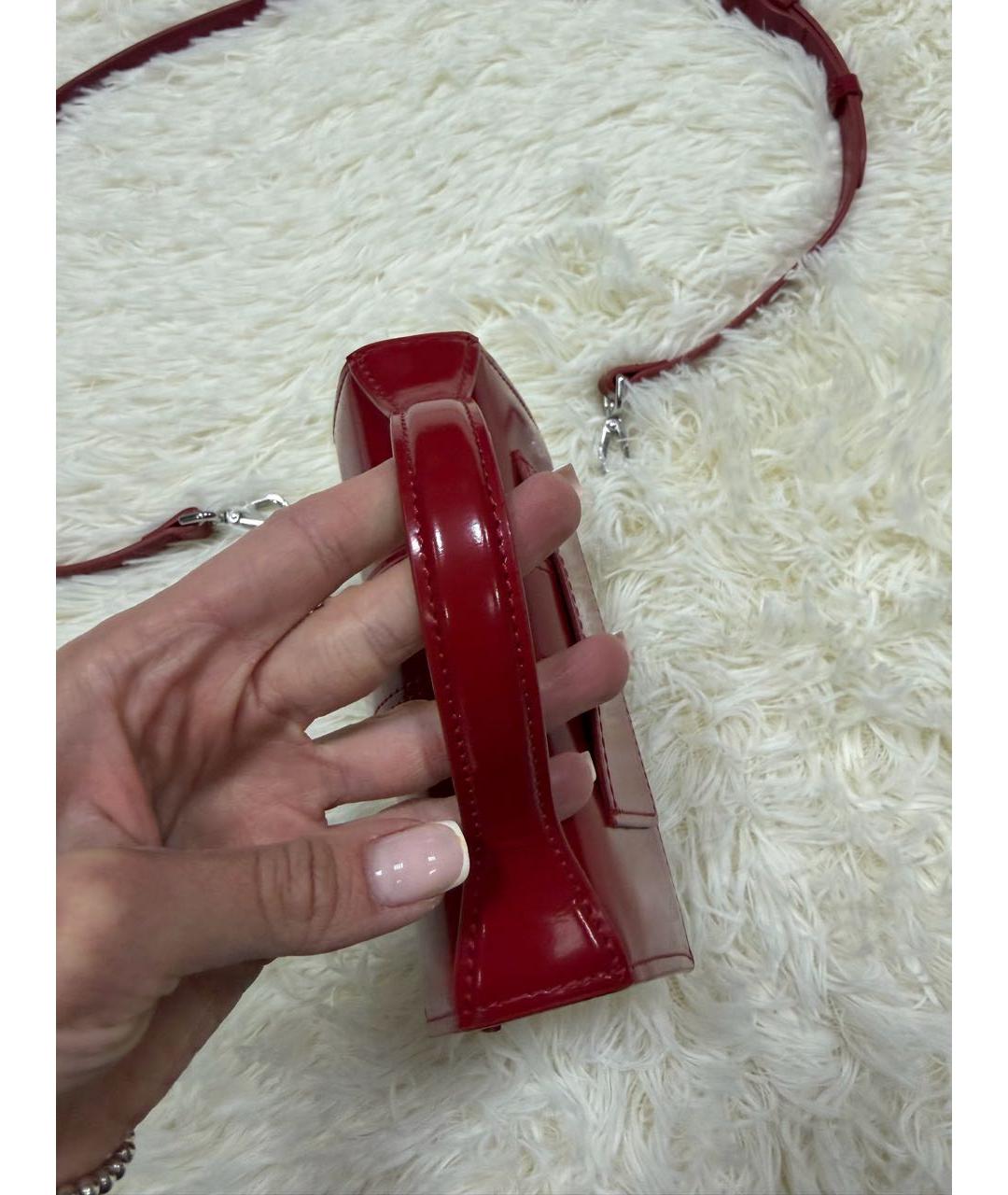 JACQUEMUS Красная кожаная сумка через плечо, фото 8