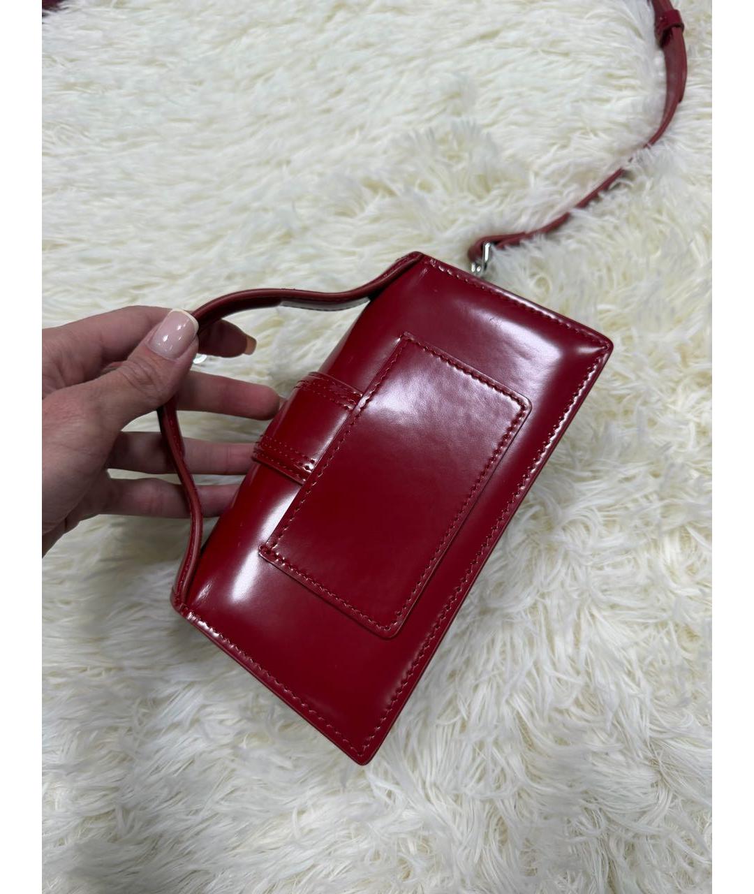 JACQUEMUS Красная кожаная сумка через плечо, фото 6