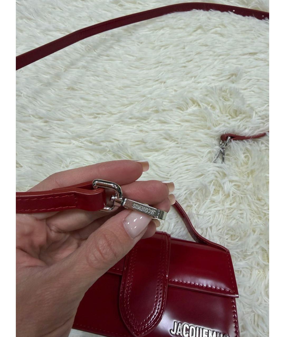 JACQUEMUS Красная кожаная сумка через плечо, фото 5