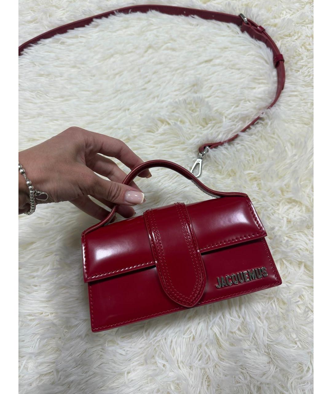 JACQUEMUS Красная кожаная сумка через плечо, фото 7