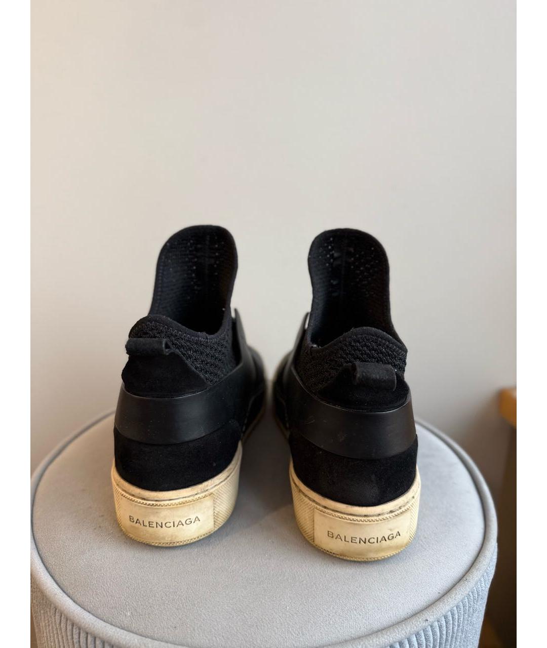 BALENCIAGA Черные текстильные высокие кроссовки / кеды, фото 5