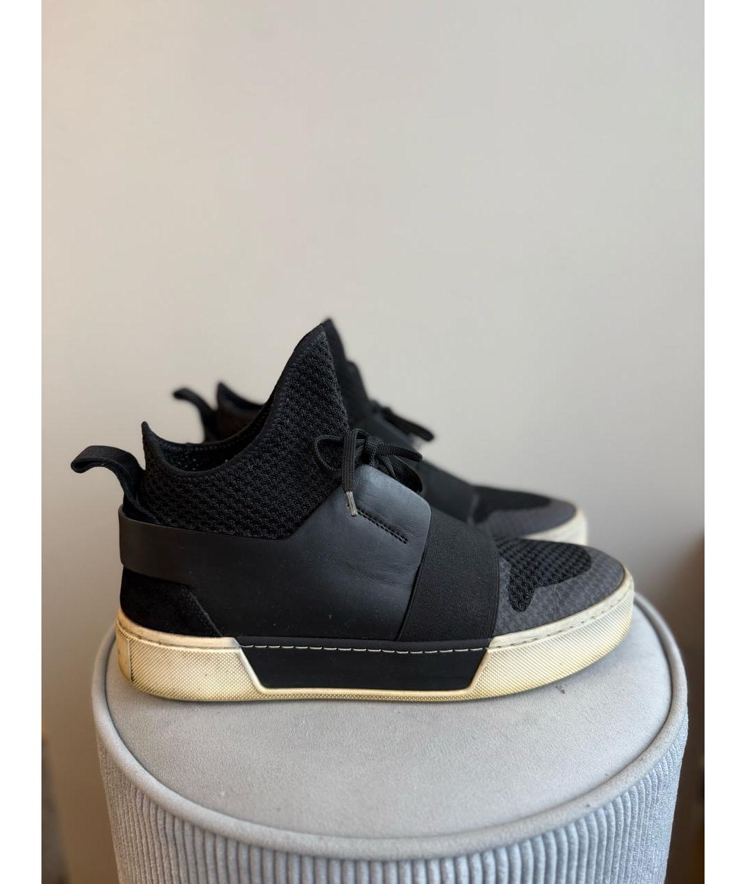 BALENCIAGA Черные текстильные высокие кроссовки / кеды, фото 9
