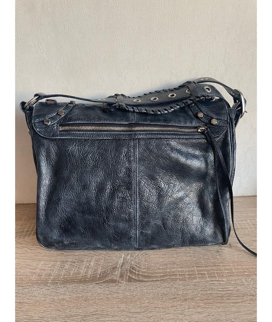 BALENCIAGA Черная кожаная сумка на плечо, фото 2