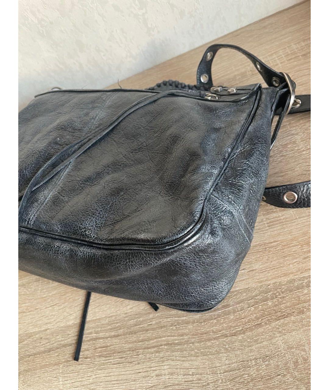 BALENCIAGA Черная кожаная сумка на плечо, фото 8