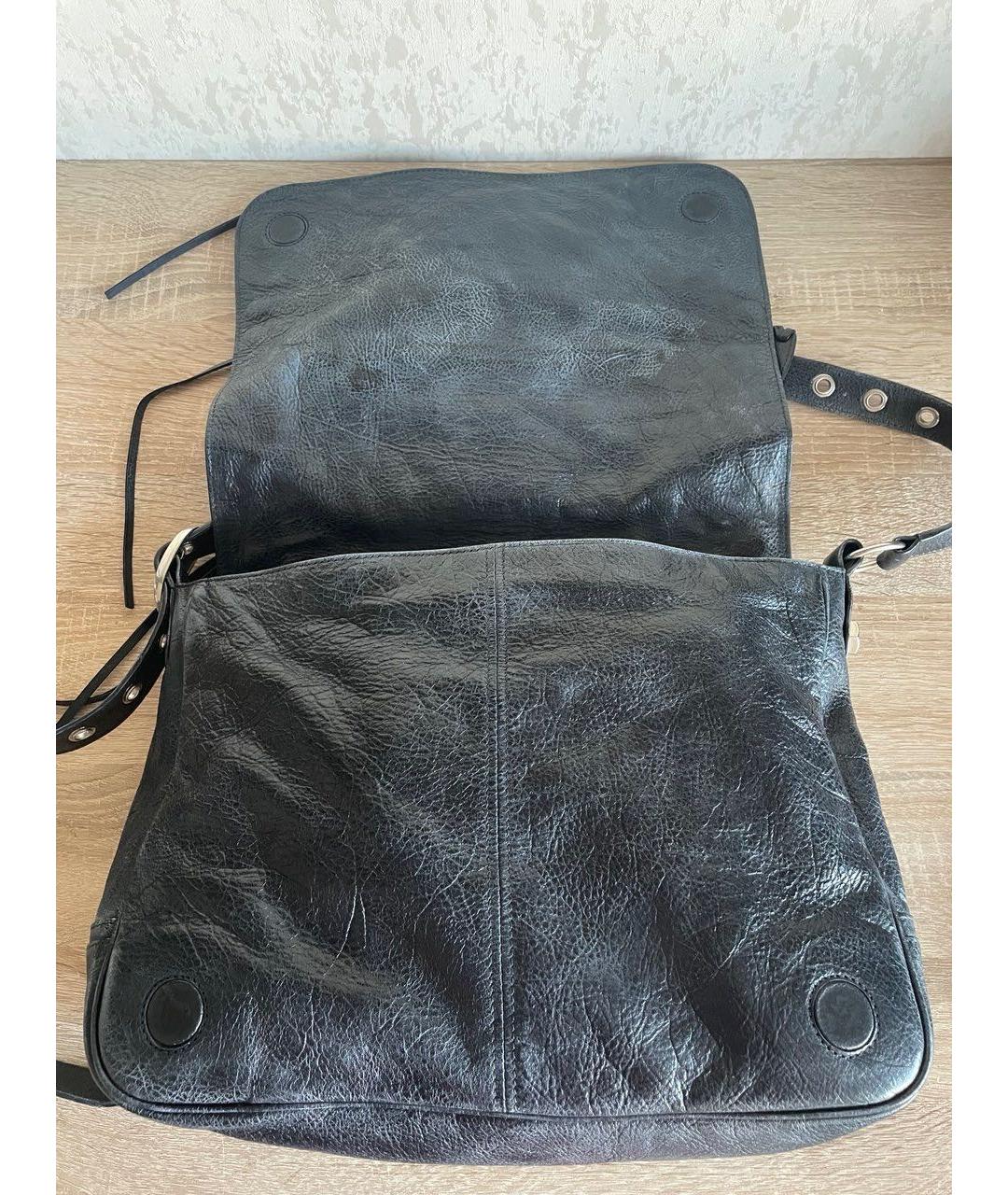 BALENCIAGA Черная кожаная сумка на плечо, фото 5