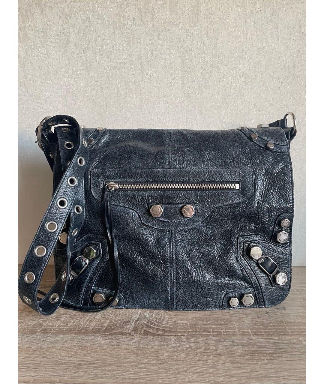 BALENCIAGA Черная кожаная сумка на плечо, фото 9