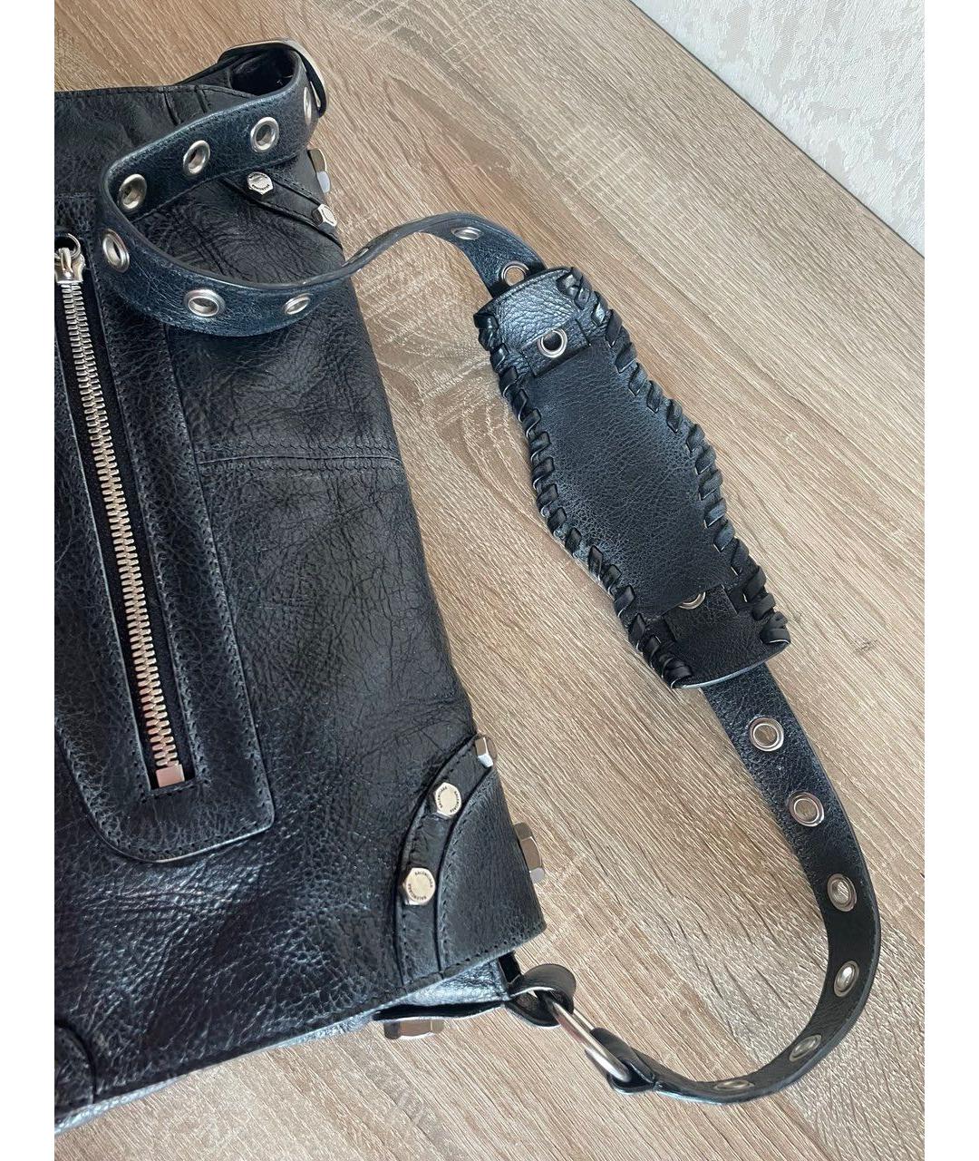 BALENCIAGA Черная кожаная сумка на плечо, фото 6