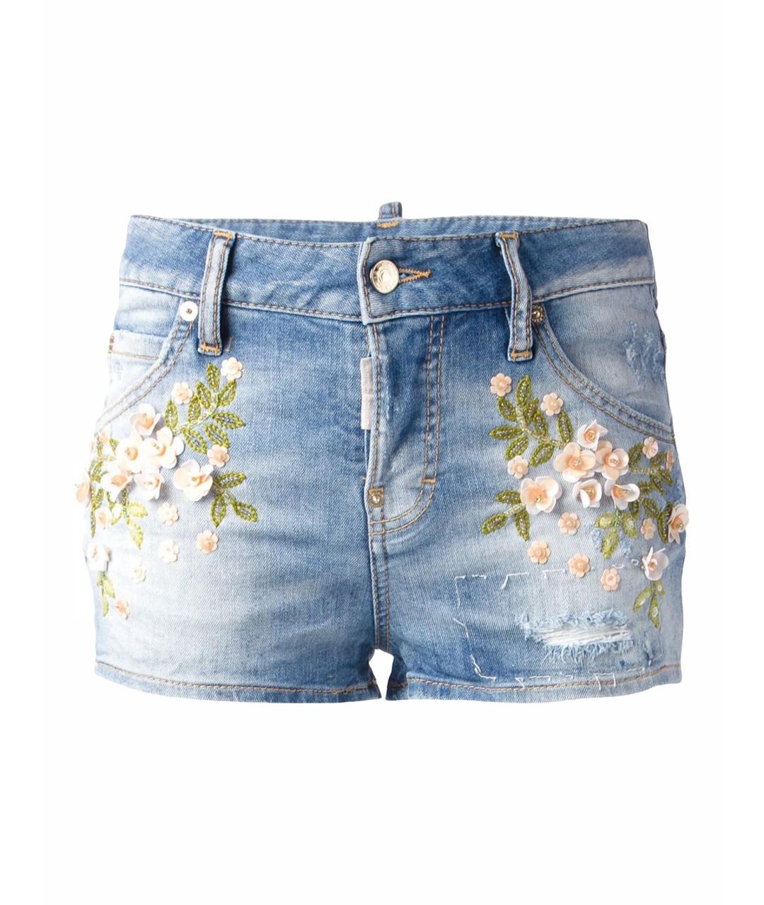 DSQUARED2 Голубые хлопко-эластановые шорты, фото 1