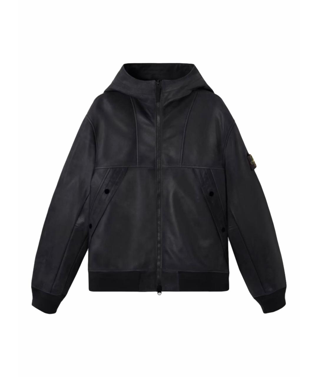 STONE ISLAND Черная кожаная куртка, фото 1