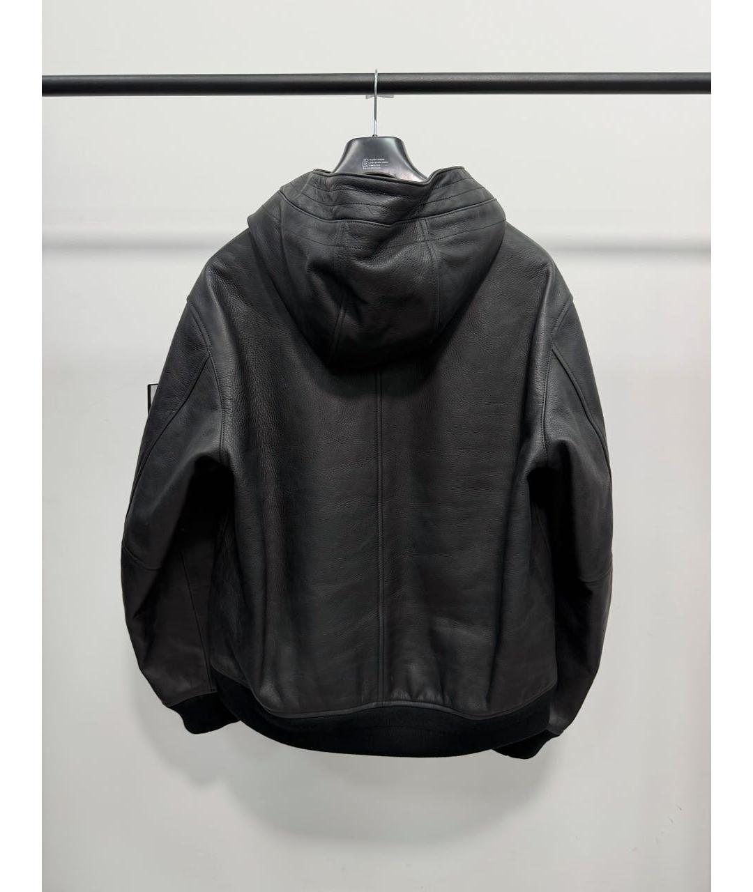 STONE ISLAND Черная кожаная куртка, фото 5