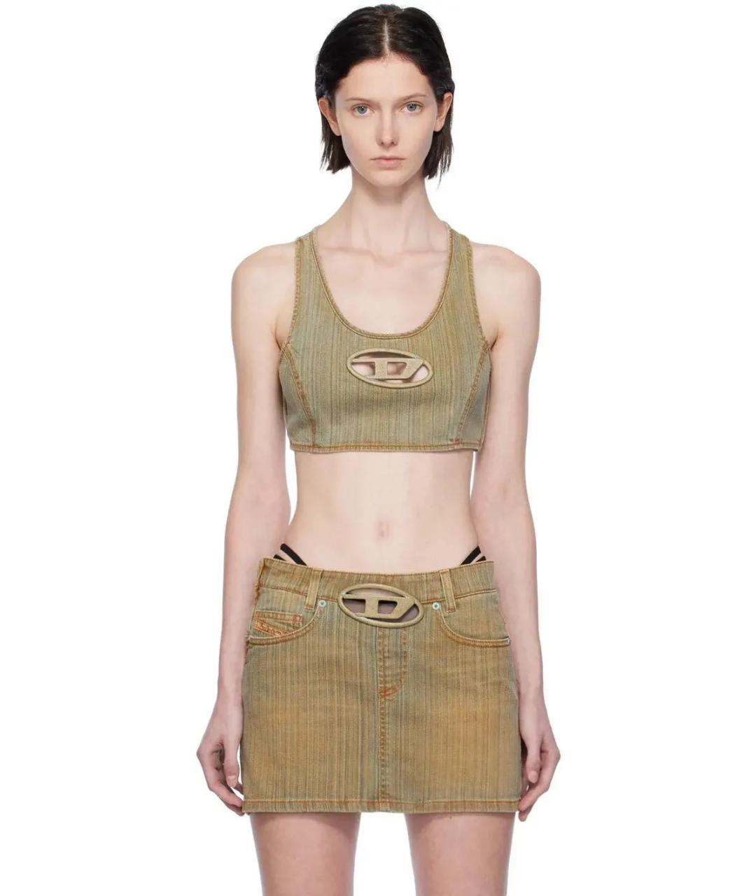 DIESEL Бежевый деним костюм с юбками, фото 3