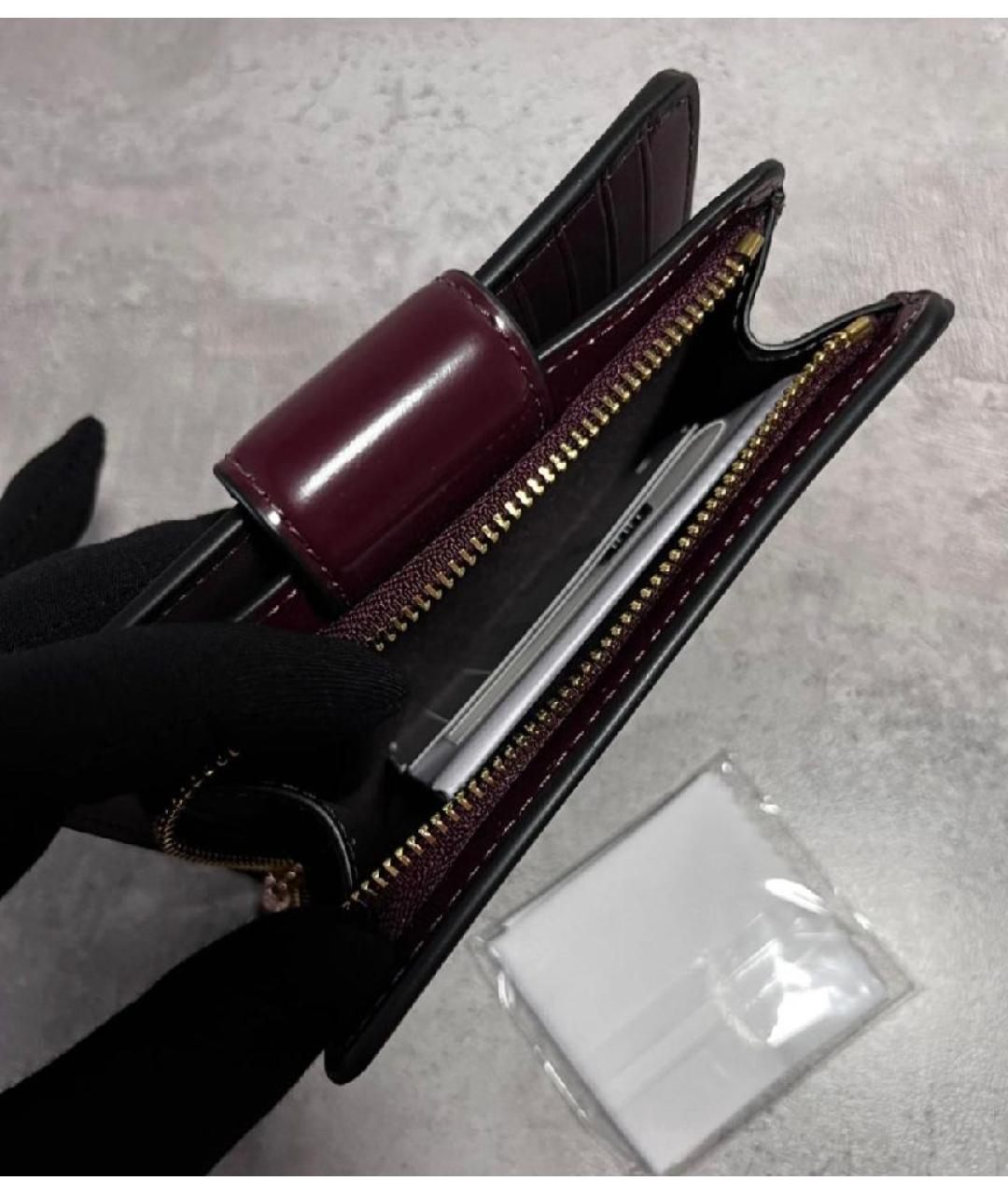 COACH Бордовый кожаный кошелек, фото 4