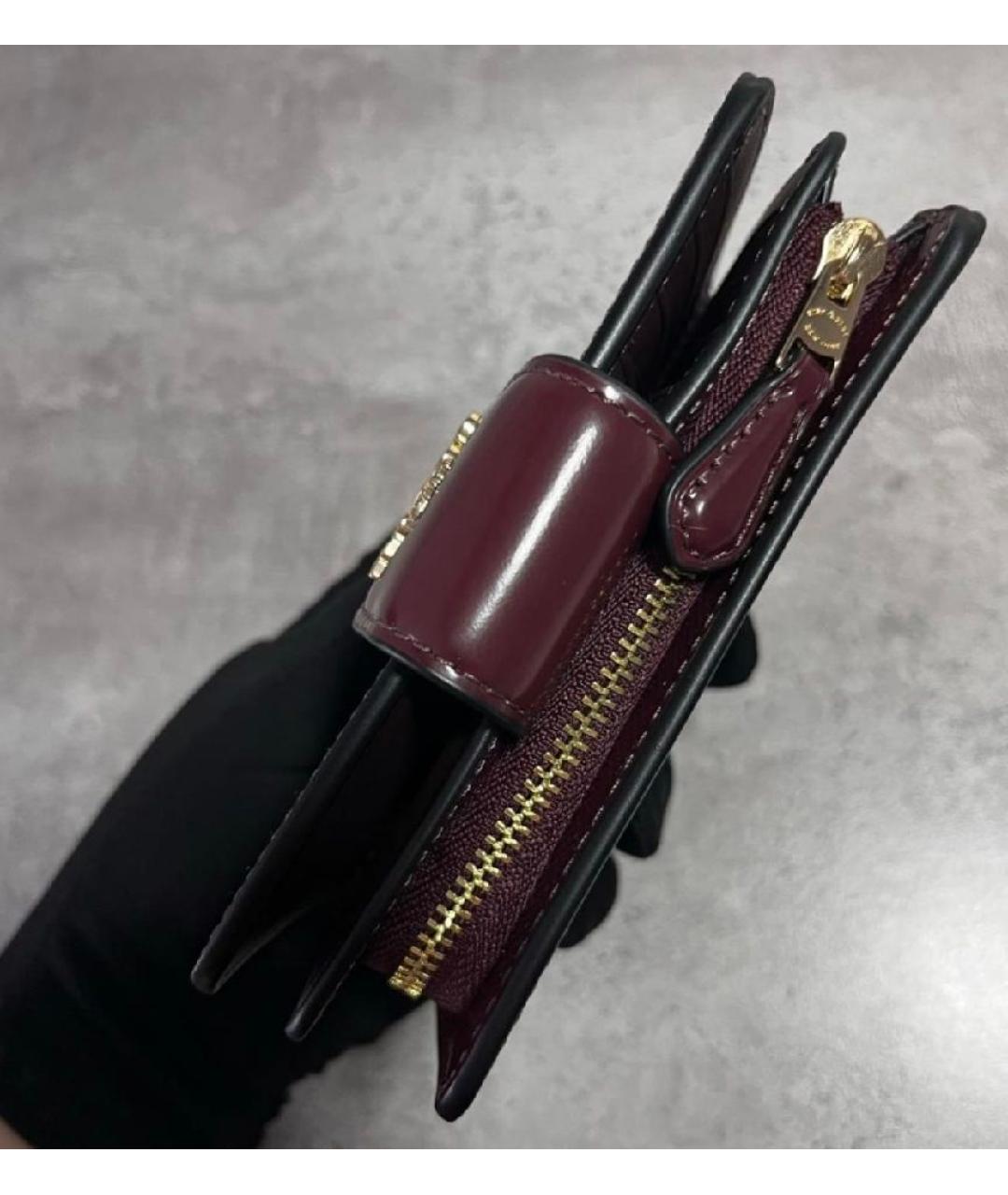 COACH Бордовый кожаный кошелек, фото 8