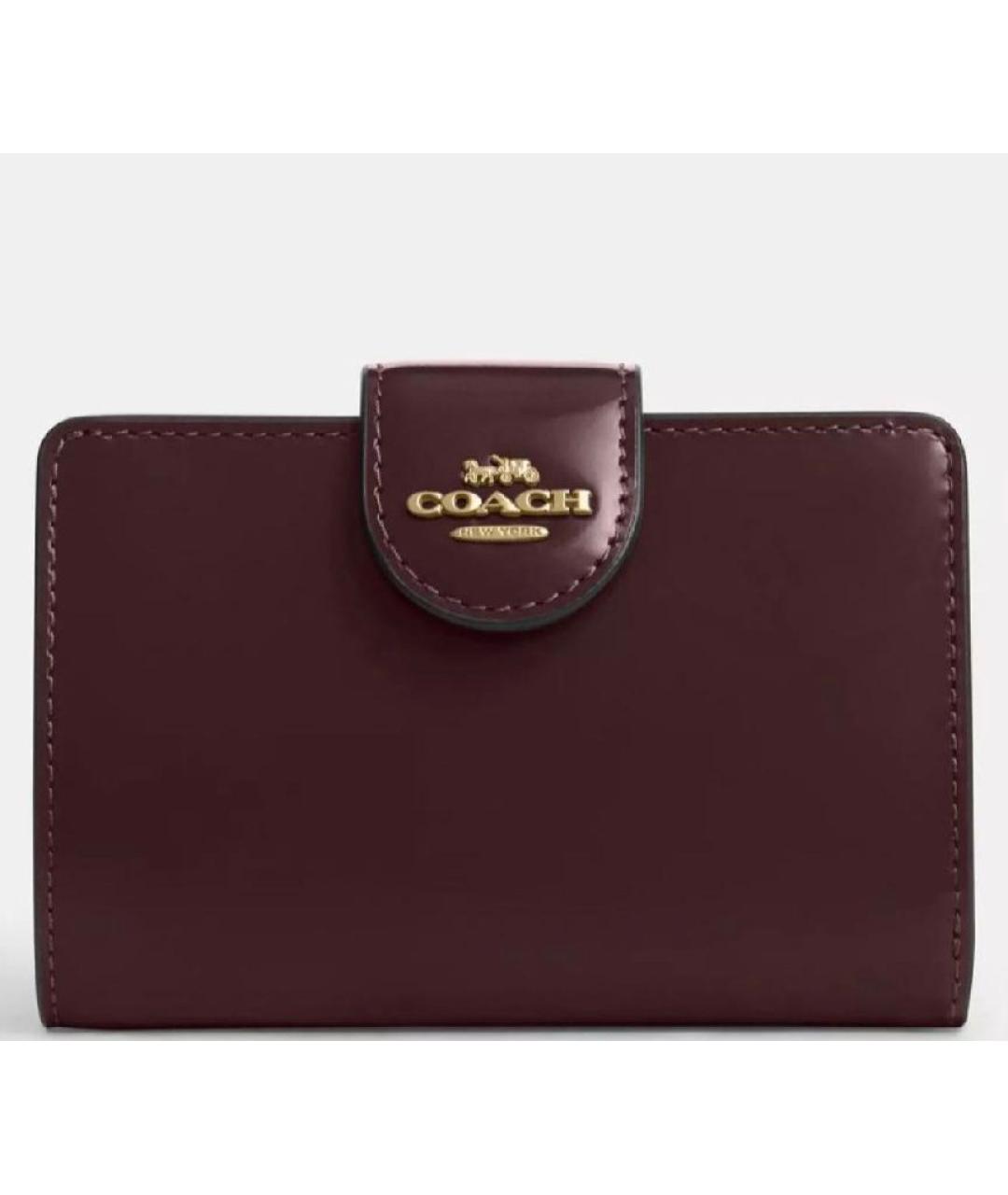 COACH Бордовый кожаный кошелек, фото 9
