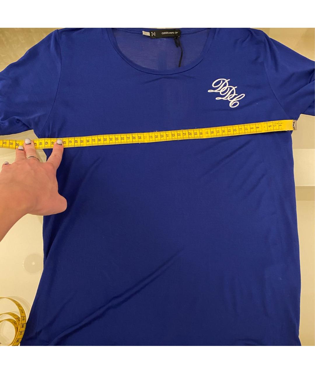 DSQUARED2 Синяя хлопковая футболка, фото 8