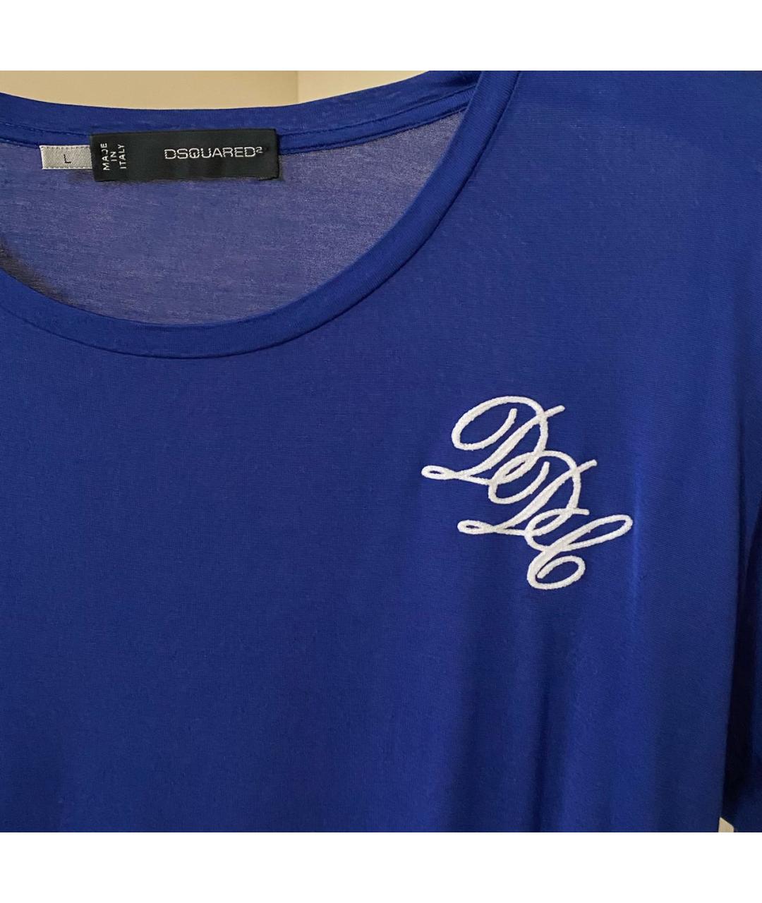 DSQUARED2 Синяя хлопковая футболка, фото 5