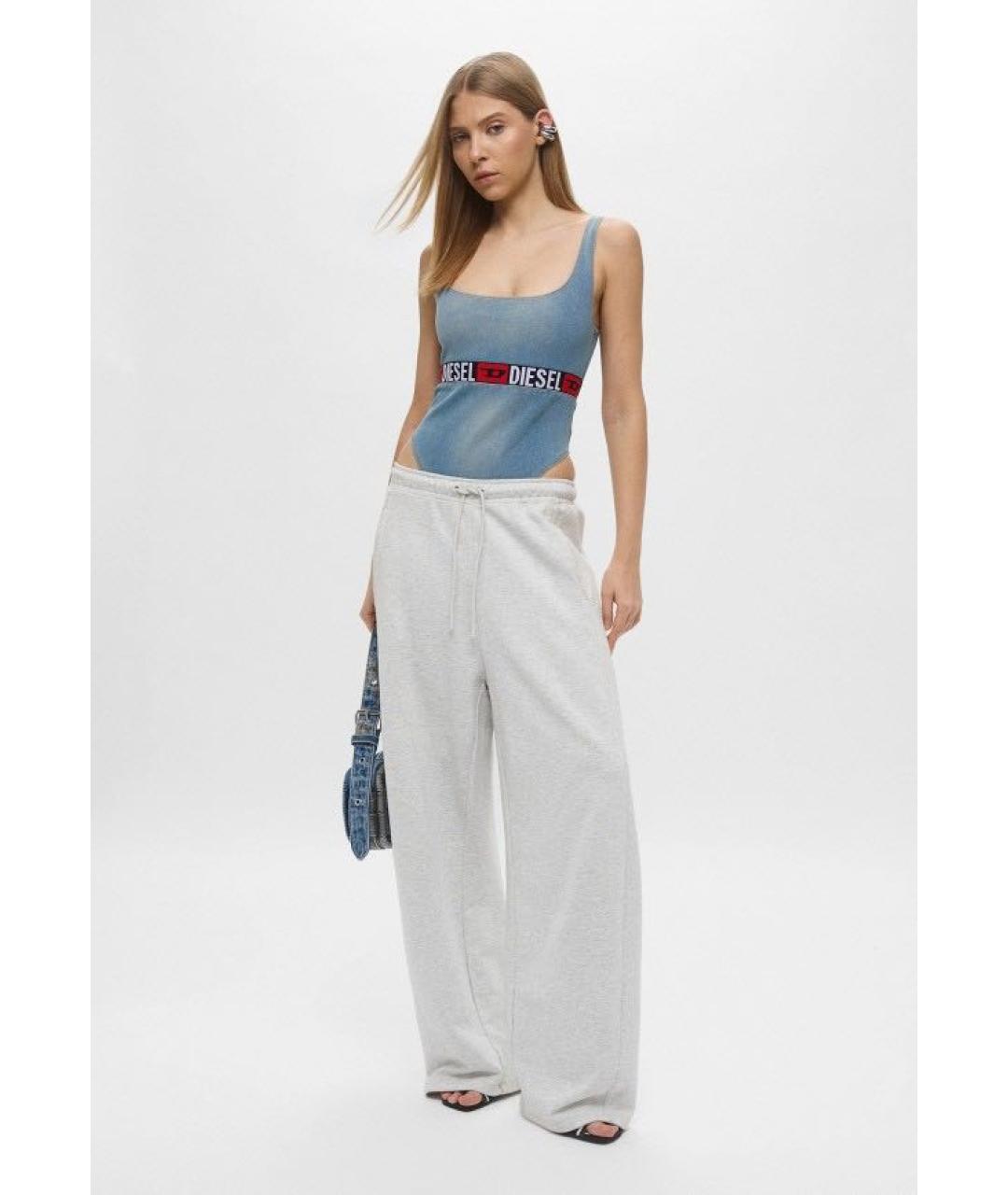 DIESEL Голубая деним майка, фото 5