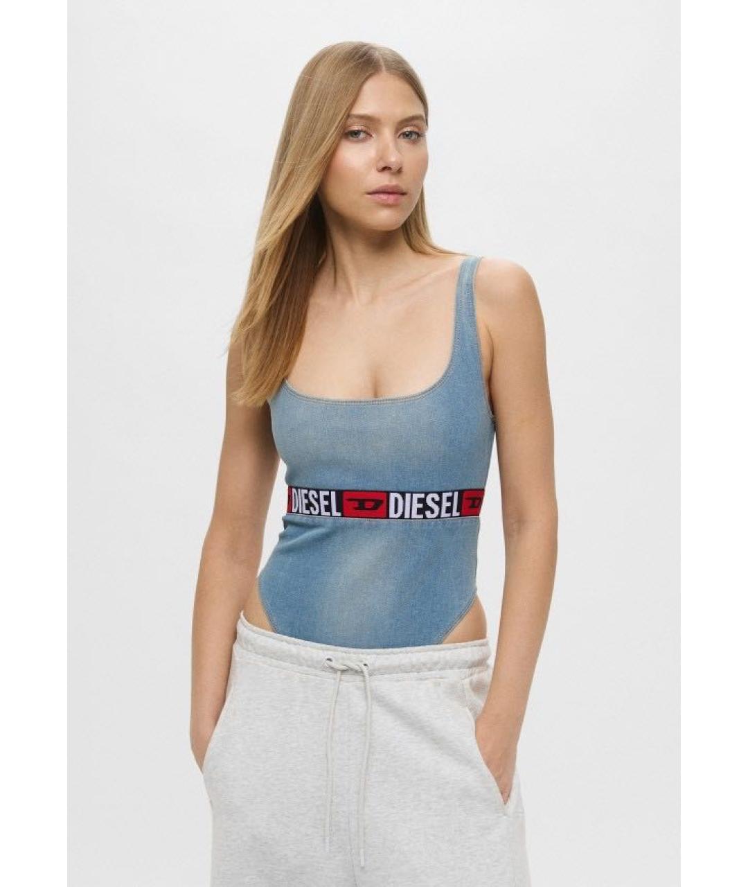 DIESEL Голубая деним майка, фото 2