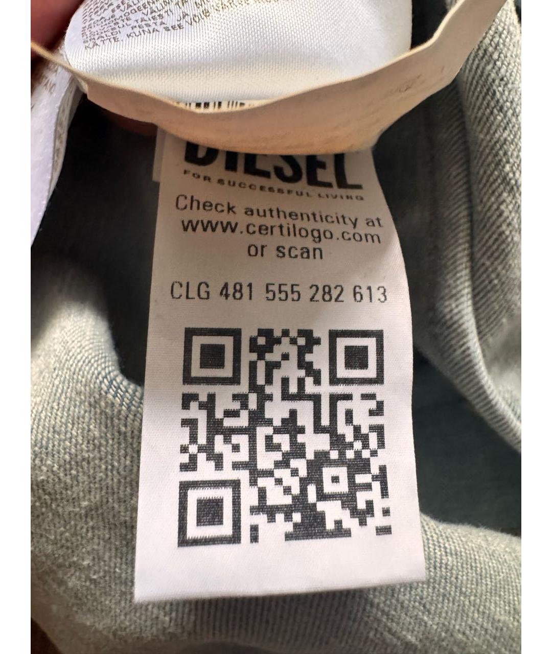 DIESEL Голубая деним майка, фото 8