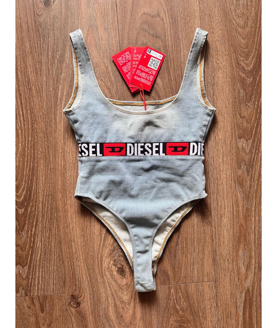 DIESEL Голубая деним майка, фото 7