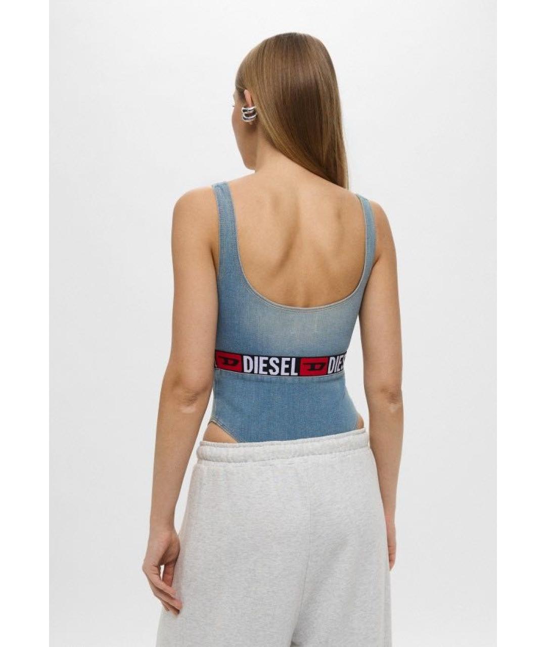 DIESEL Голубая деним майка, фото 4