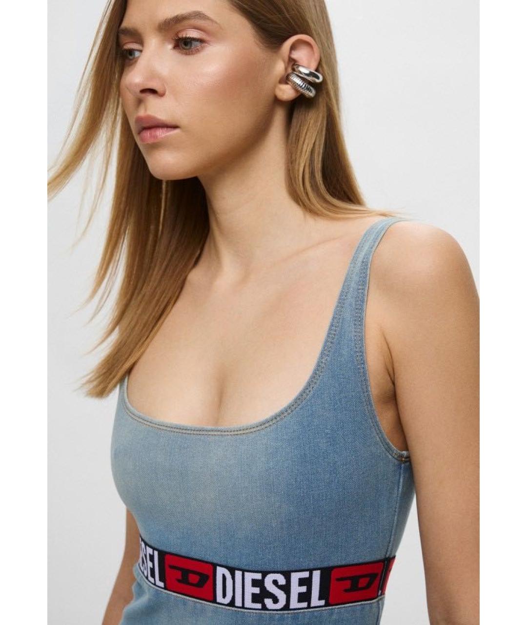 DIESEL Голубая деним майка, фото 6
