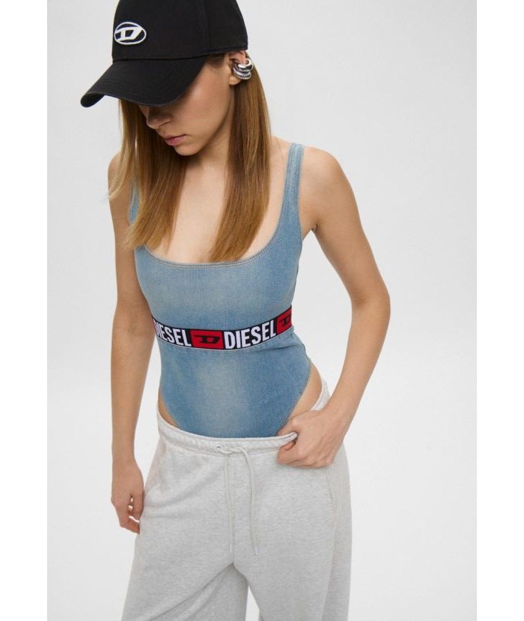 DIESEL Голубая деним майка, фото 3