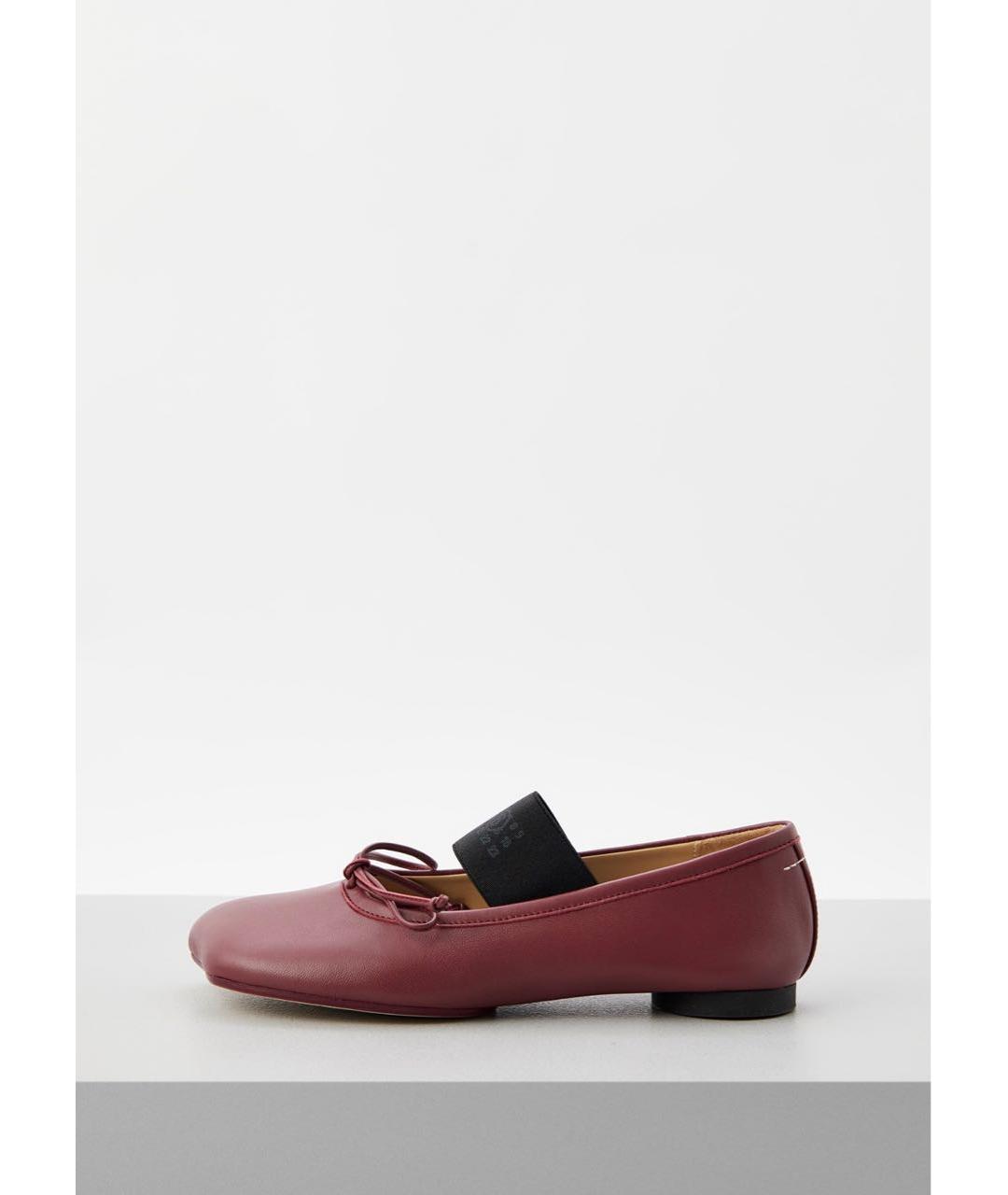 MM6 MAISON MARGIELA Бордовые кожаные туфли, фото 7