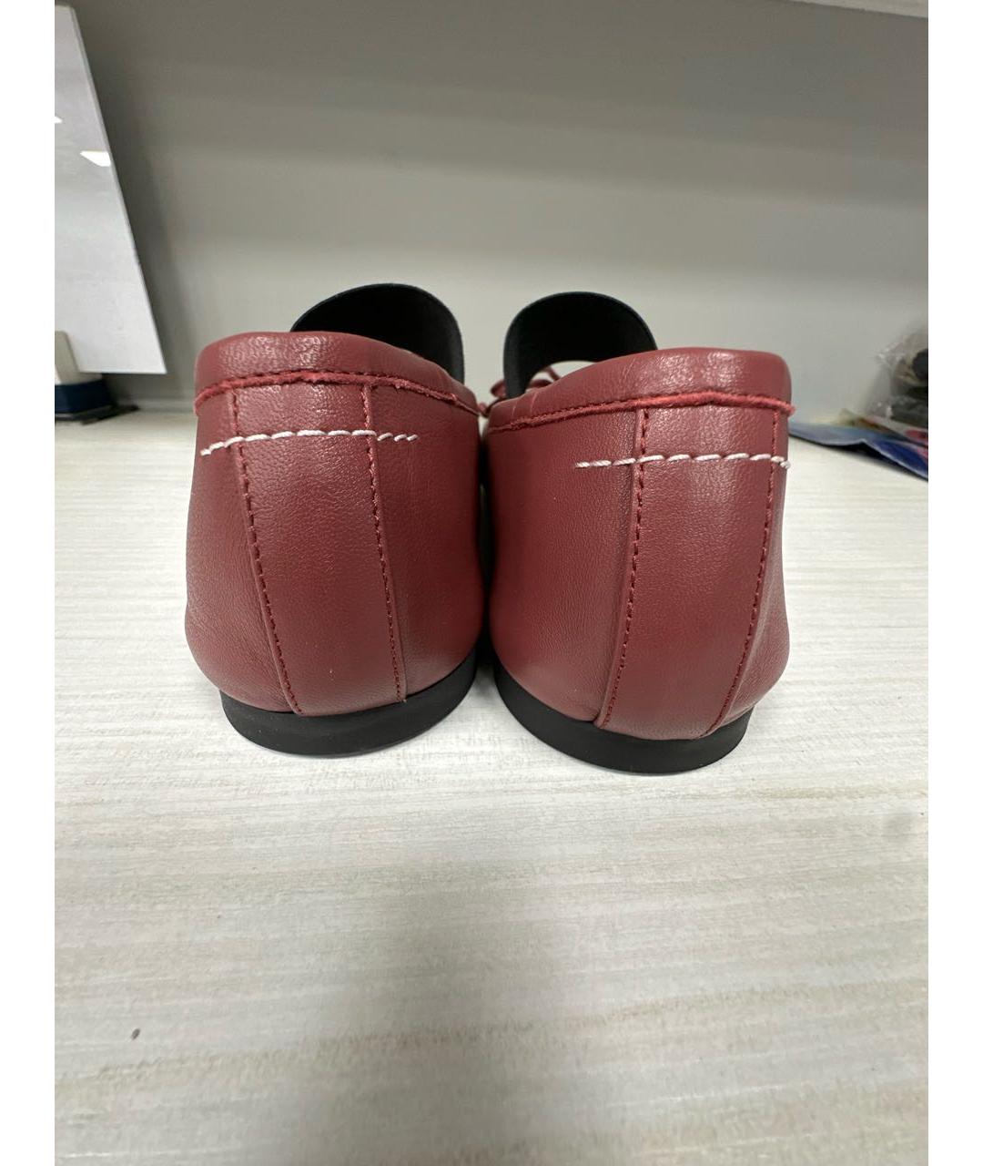 MM6 MAISON MARGIELA Бордовые кожаные туфли, фото 4