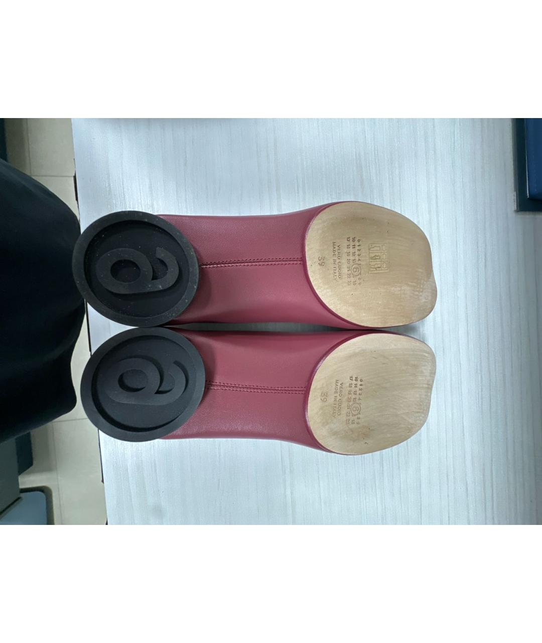 MM6 MAISON MARGIELA Бордовые кожаные туфли, фото 6