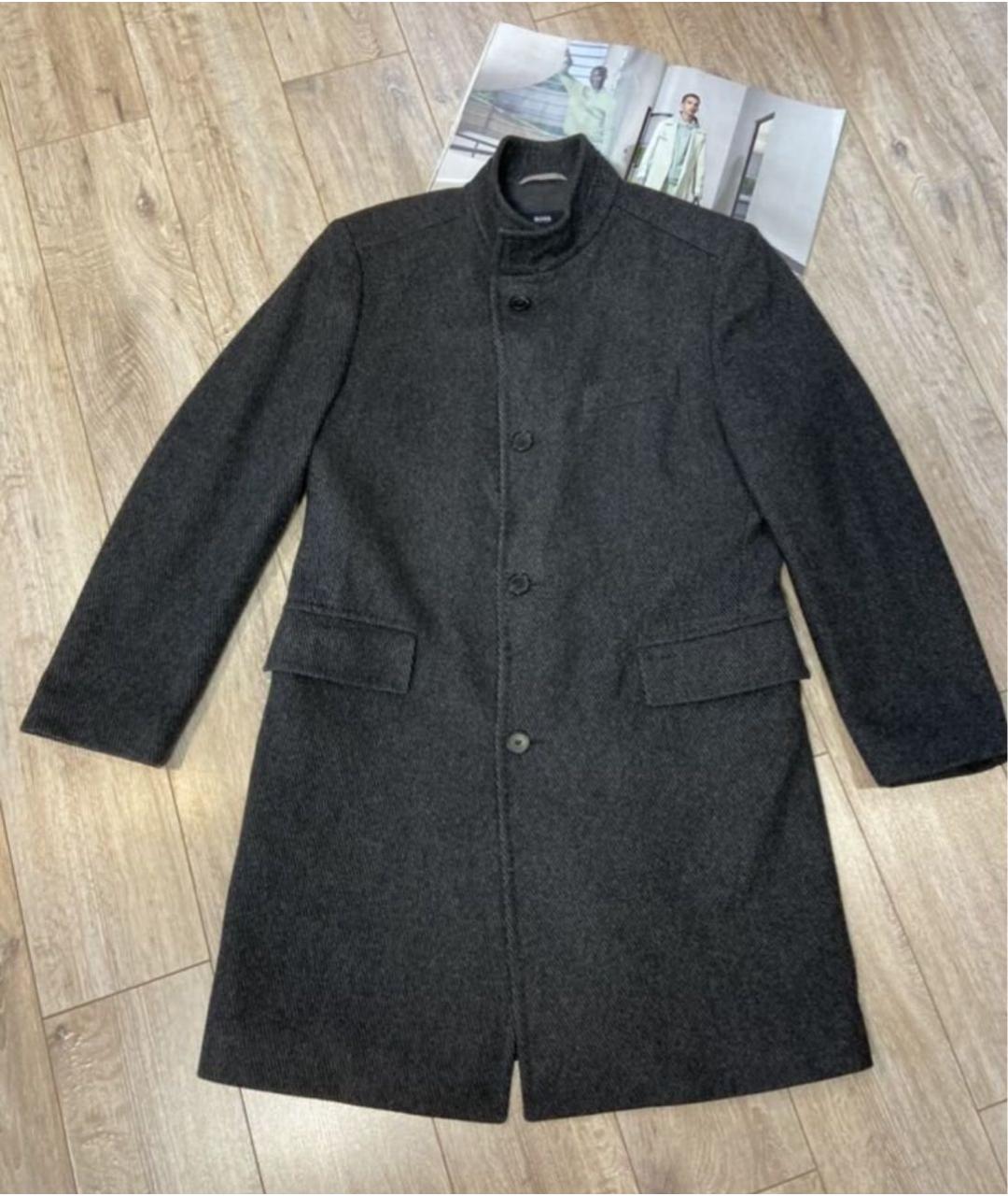 HUGO BOSS Серое шерстяное пальто, фото 7