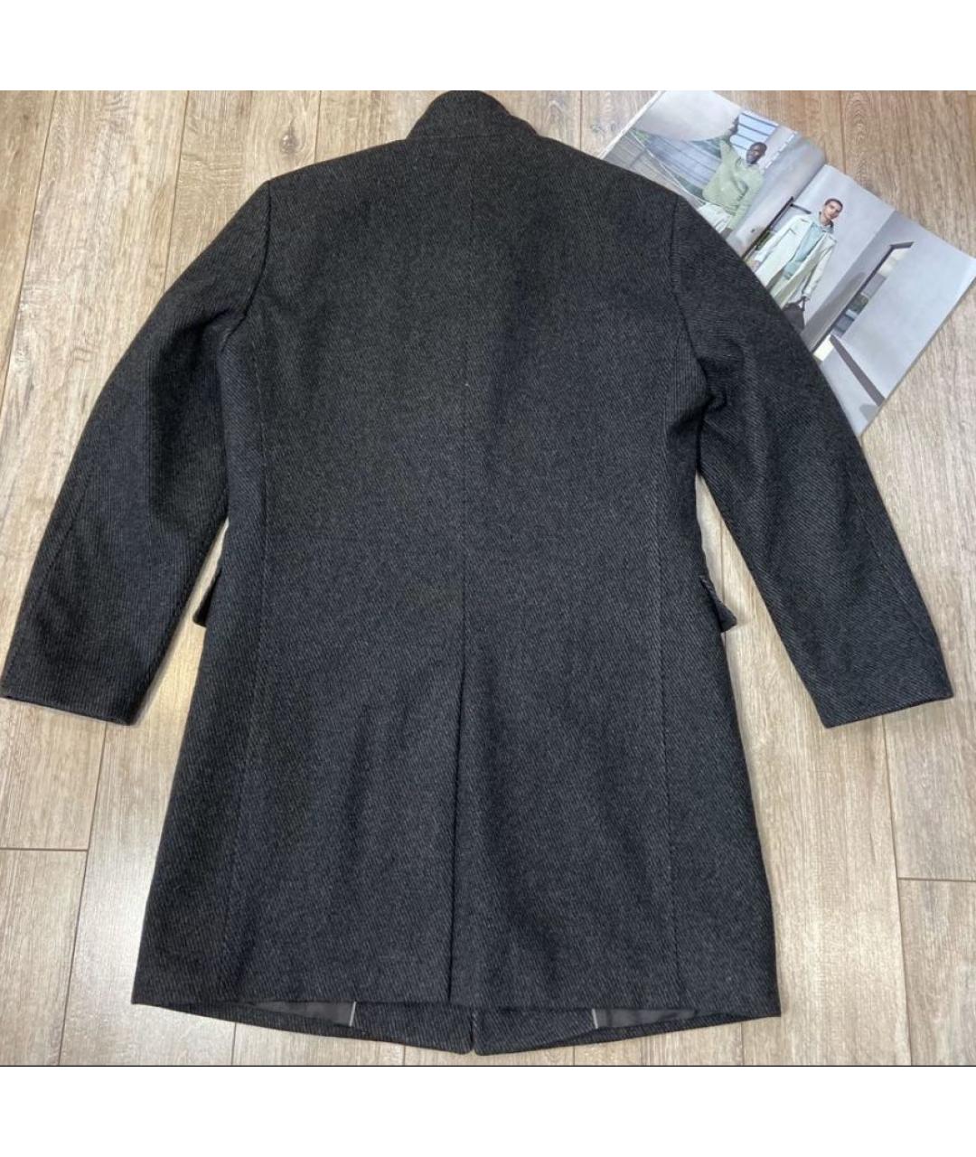 HUGO BOSS Серое шерстяное пальто, фото 2