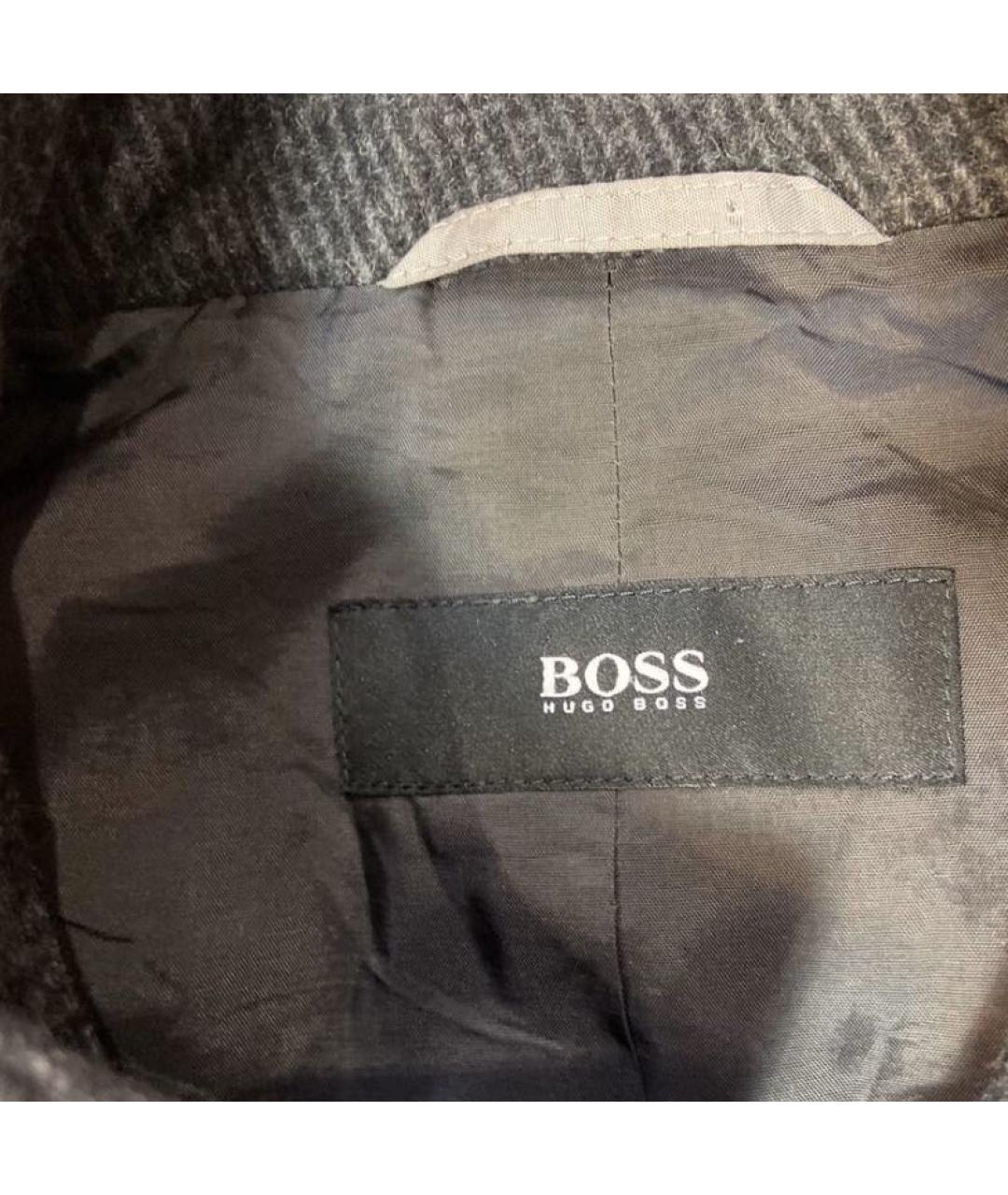 HUGO BOSS Серое шерстяное пальто, фото 5