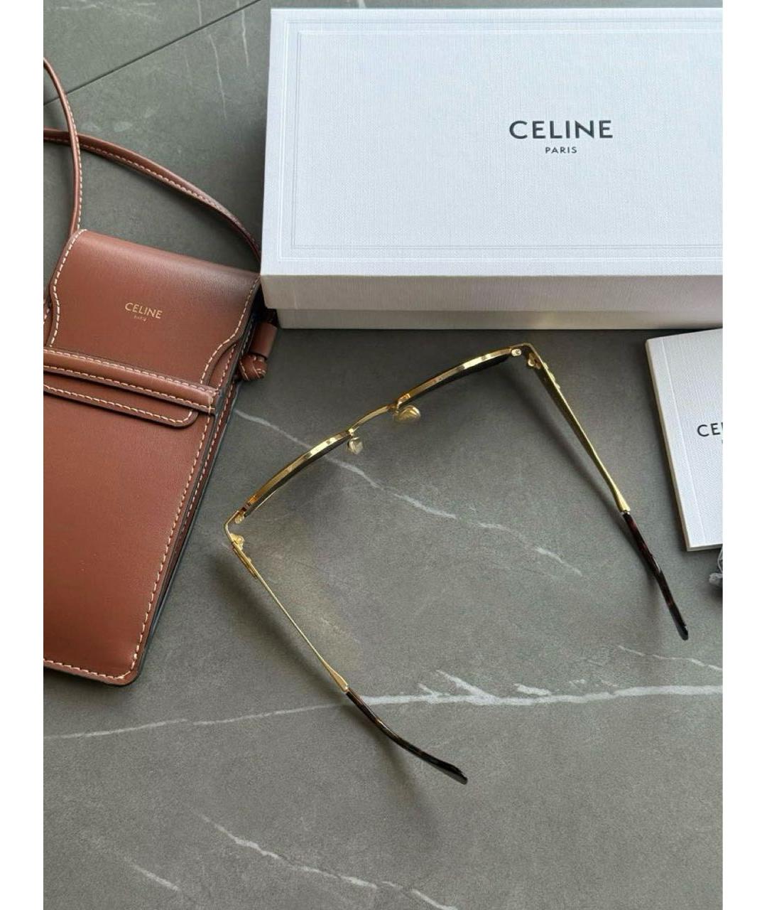 CELINE Золотые металлические солнцезащитные очки, фото 6
