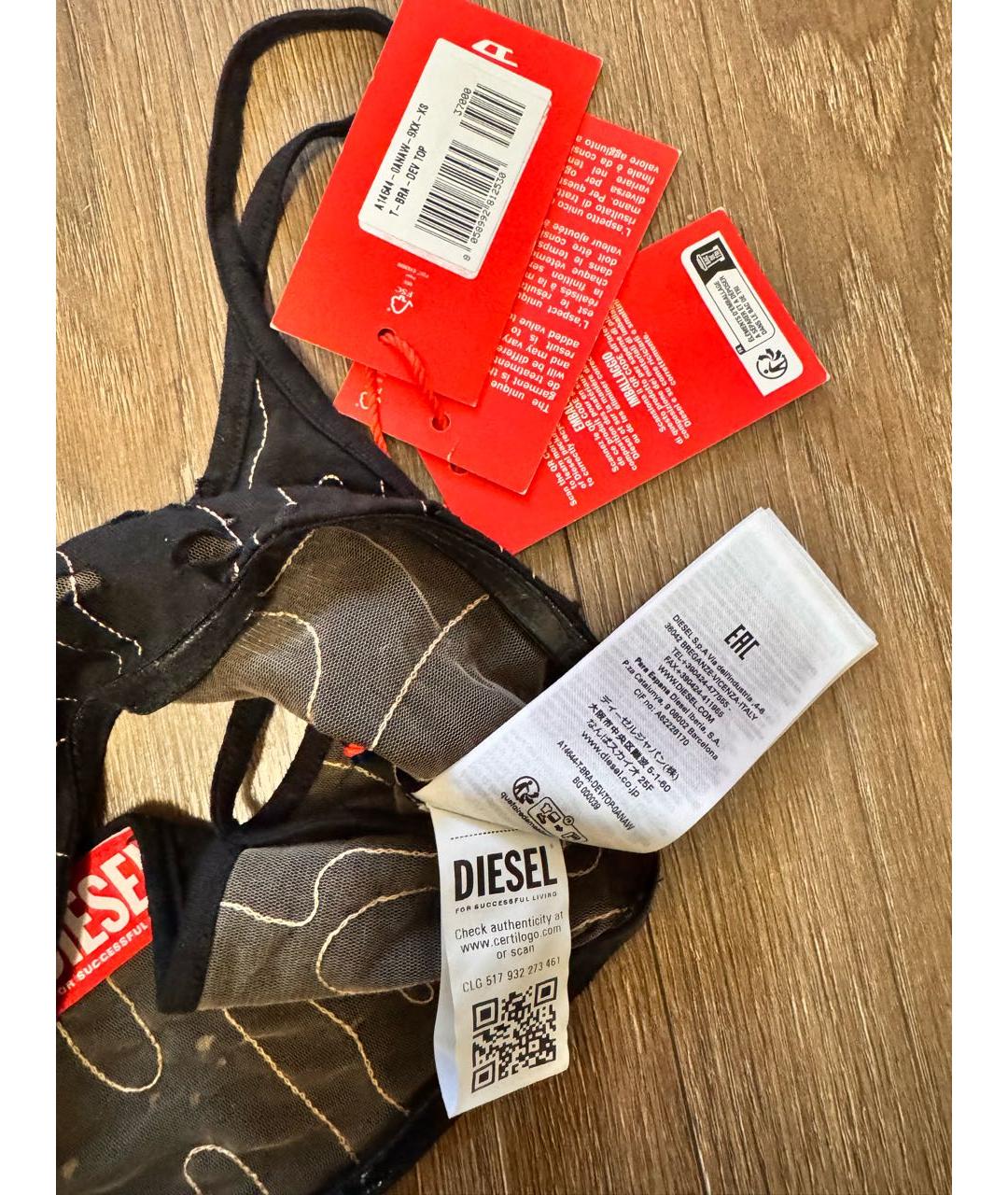 DIESEL Черная сетчатая майка, фото 6