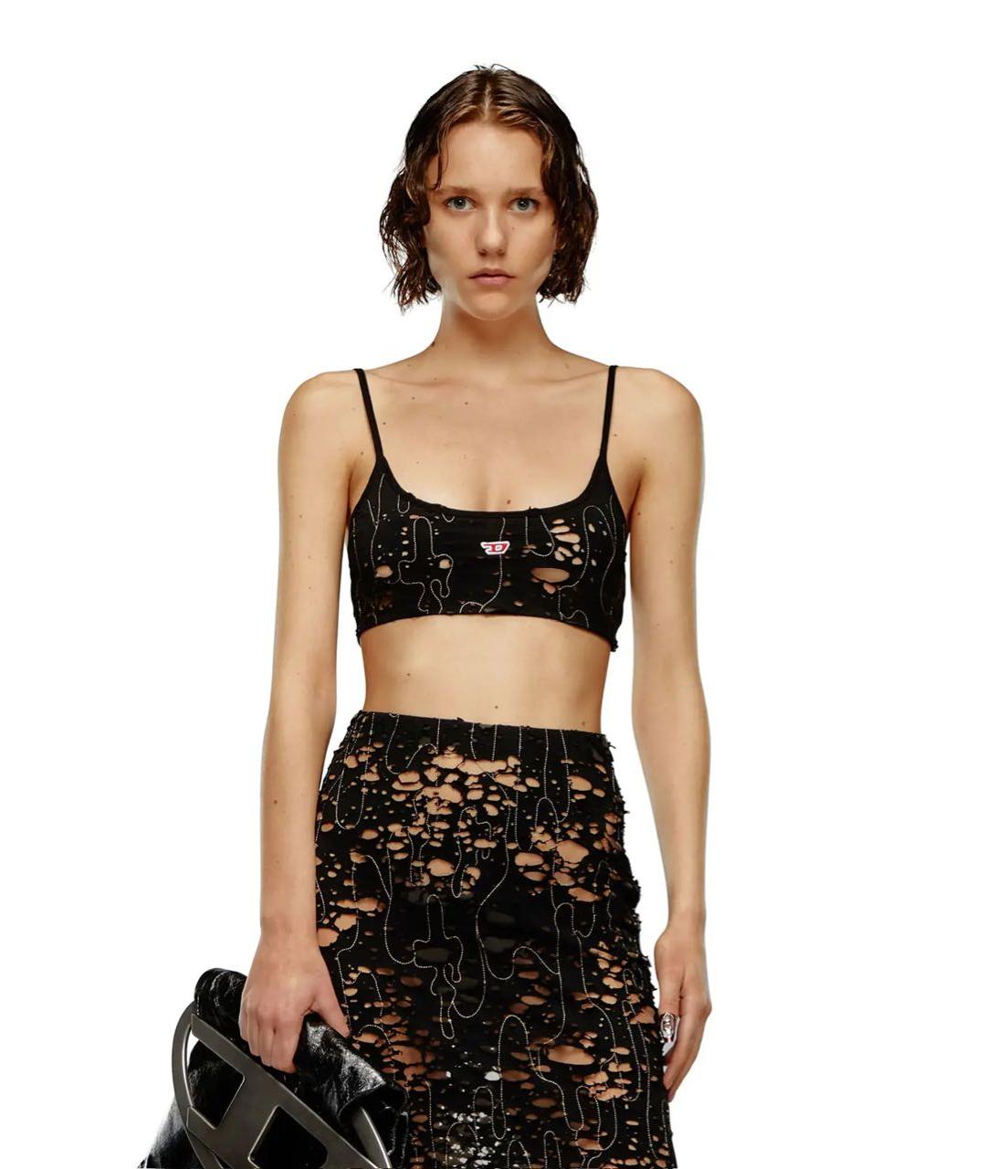 DIESEL Черная сетчатая майка, фото 2