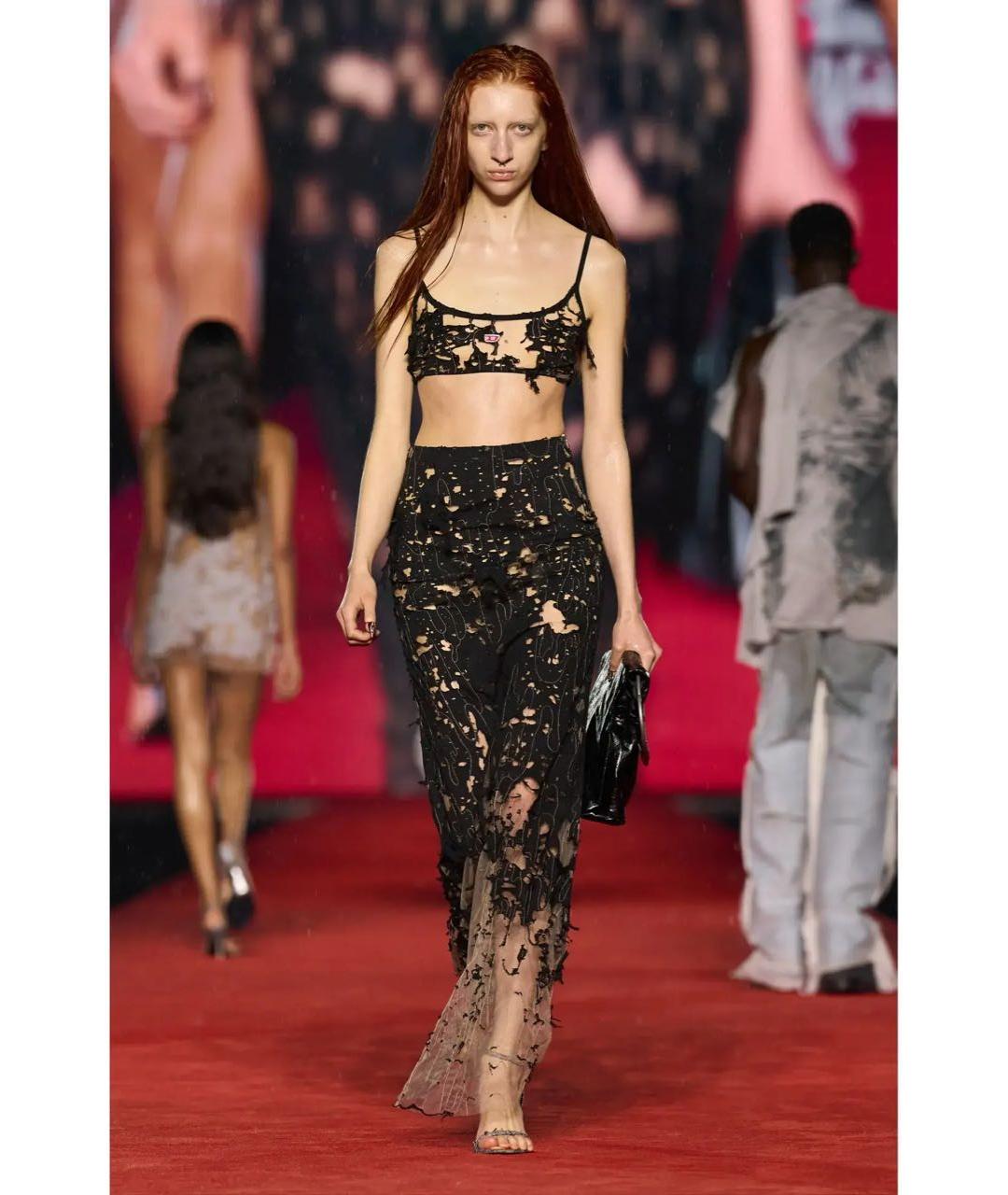 DIESEL Черная сетчатая майка, фото 4