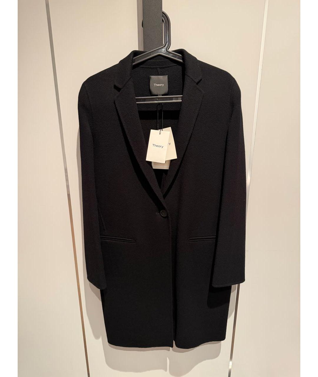 THEORY Черное шерстяное пальто, фото 5