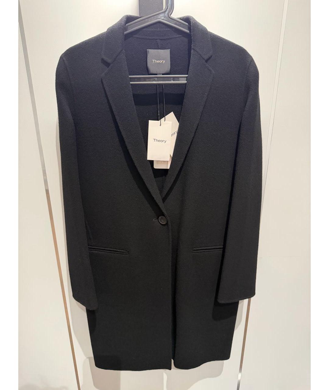 THEORY Черное шерстяное пальто, фото 3