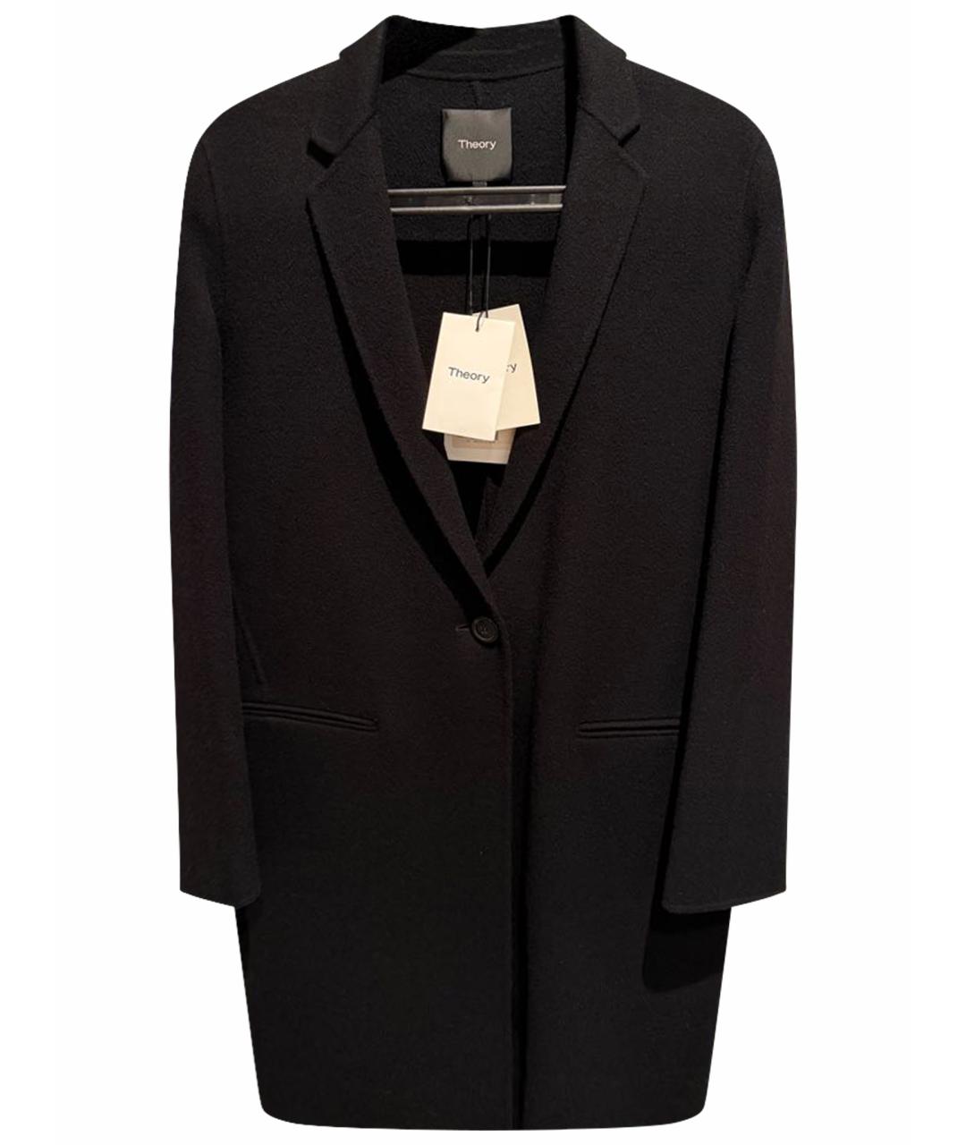 THEORY Черное шерстяное пальто, фото 1