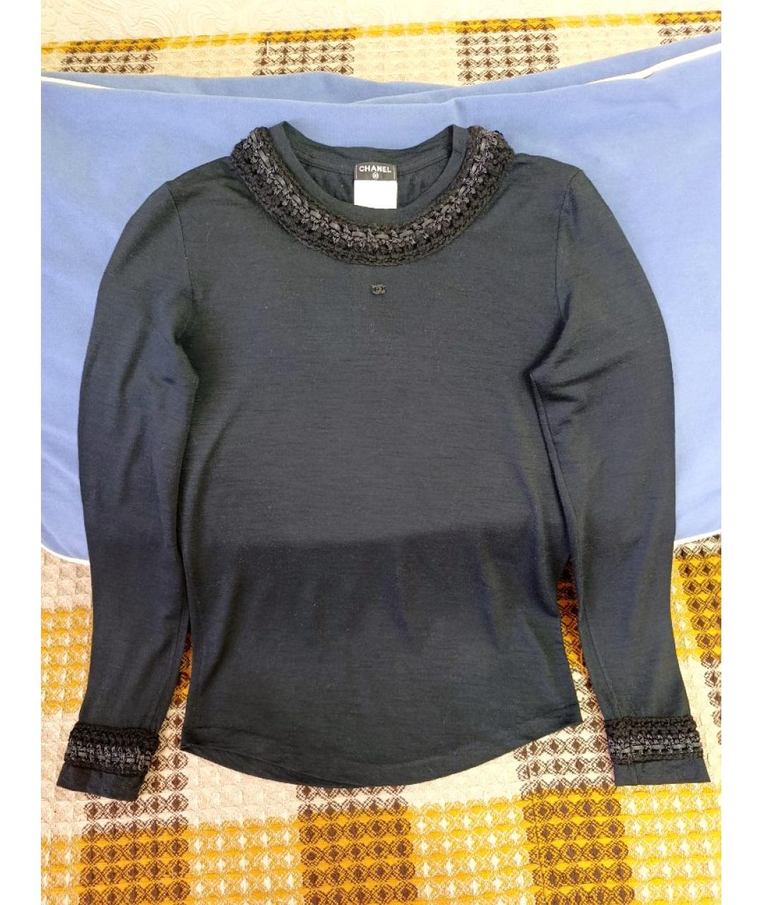 CHANEL Черный шерстяной джемпер / свитер, фото 7