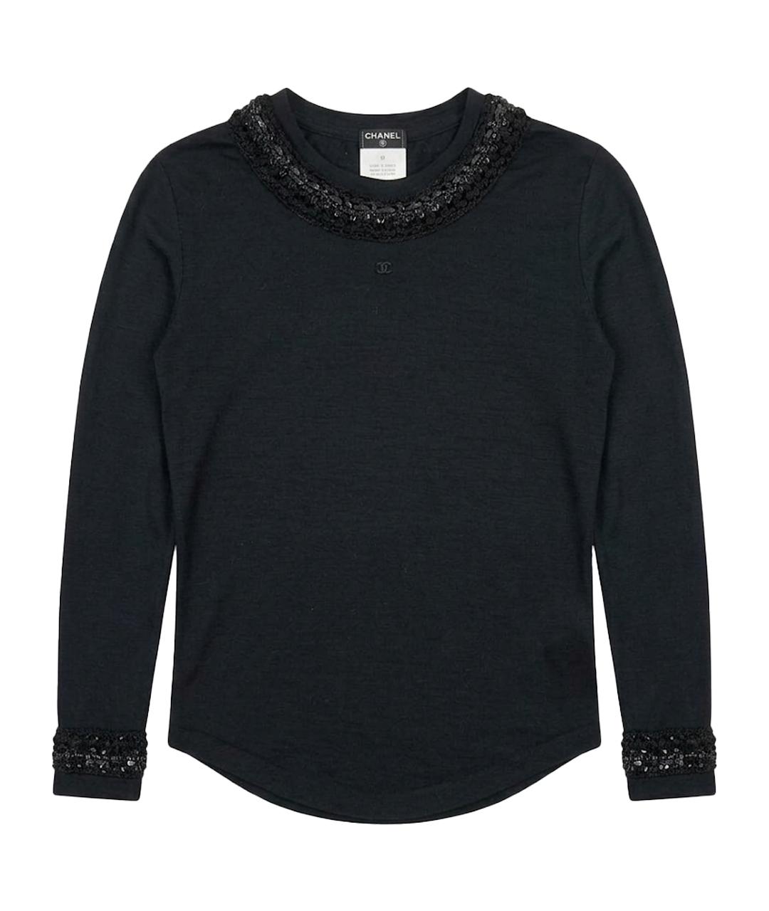 CHANEL Черный шерстяной джемпер / свитер, фото 1