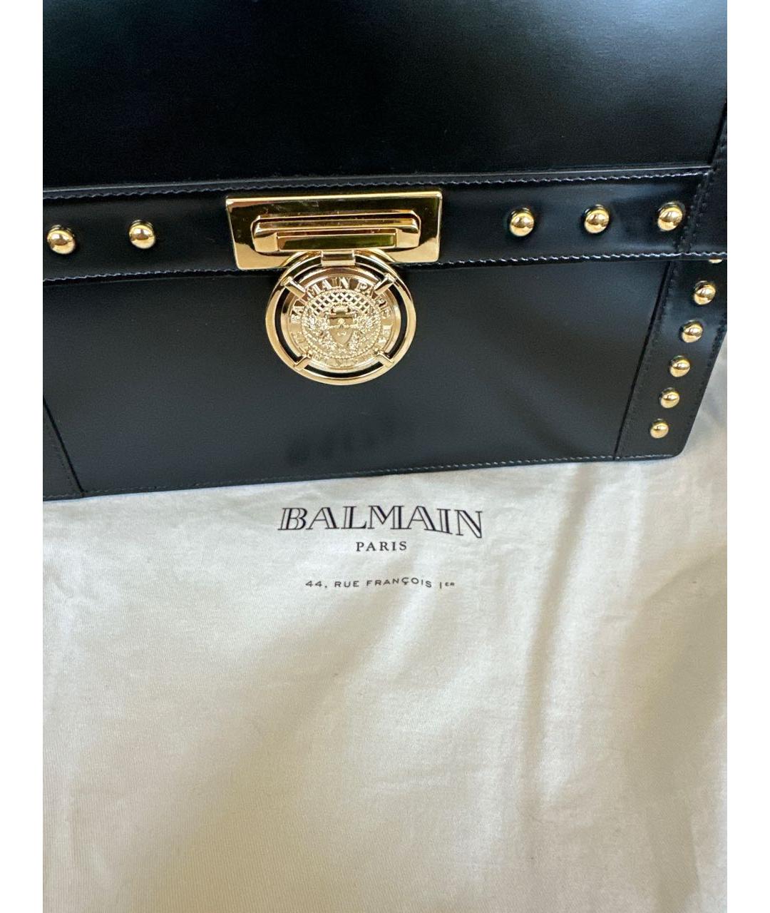 BALMAIN Черная кожаная сумка через плечо, фото 5