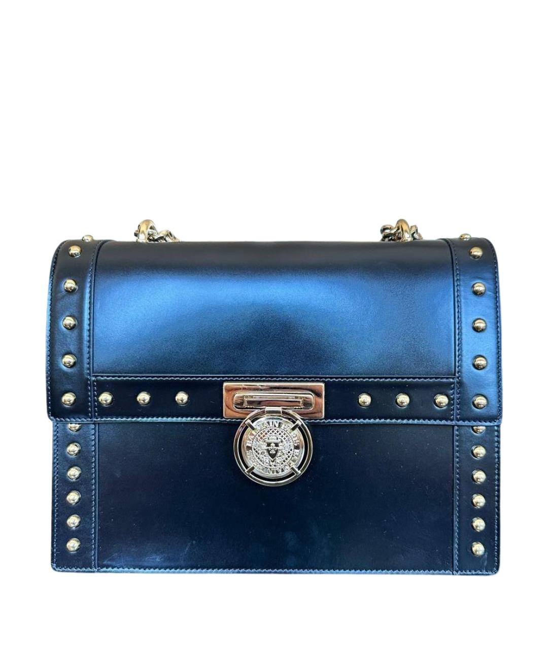 BALMAIN Черная кожаная сумка через плечо, фото 1