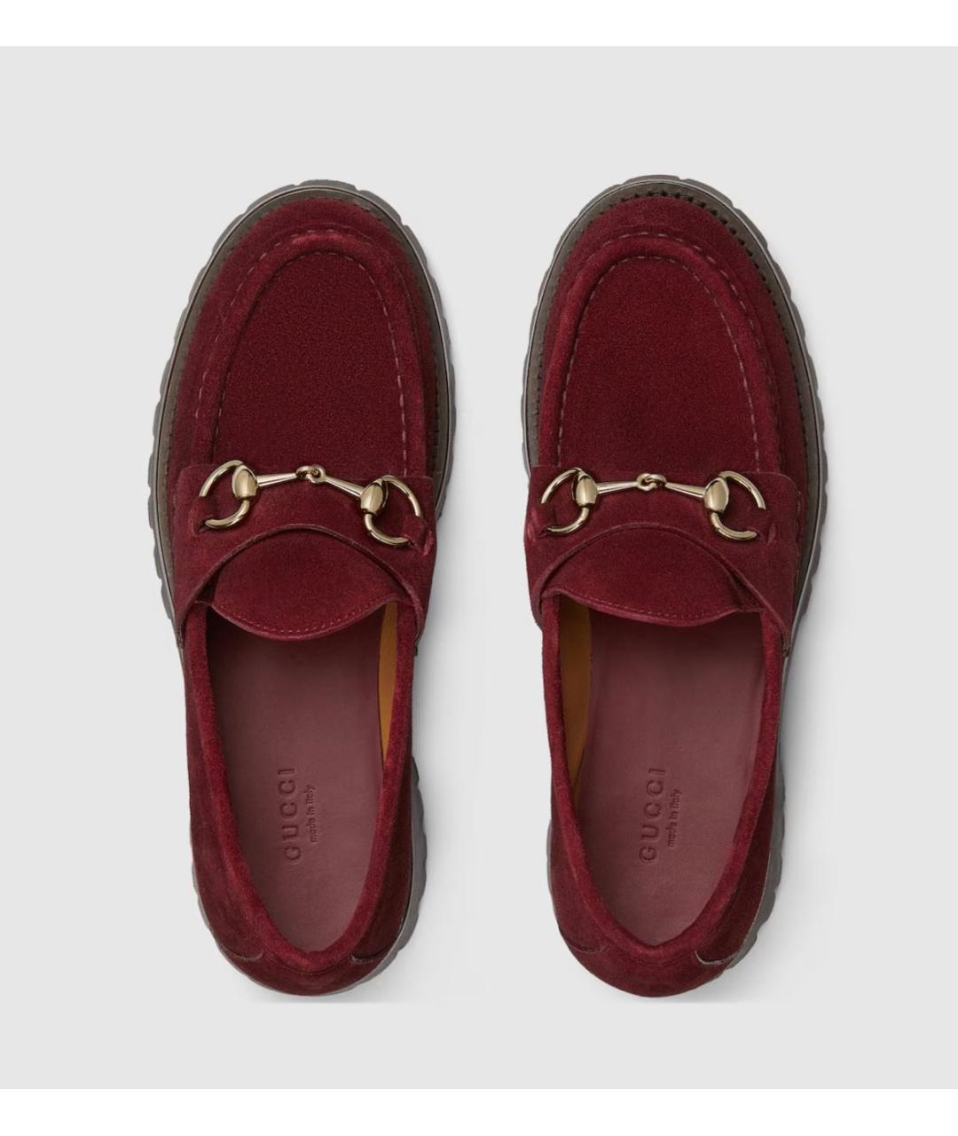 GUCCI Бордовые замшевые лоферы, фото 5