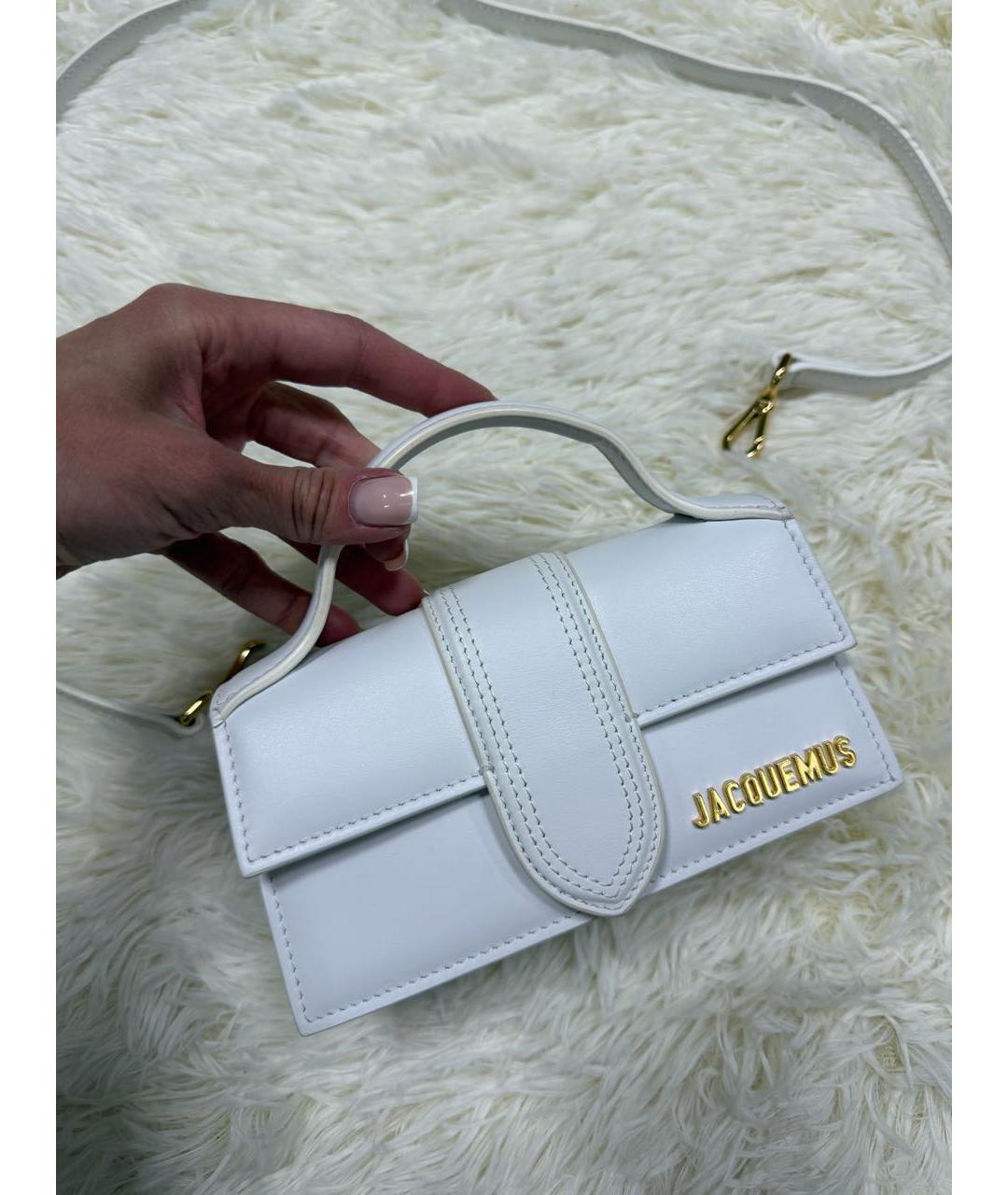 JACQUEMUS Белая кожаная сумка через плечо, фото 8
