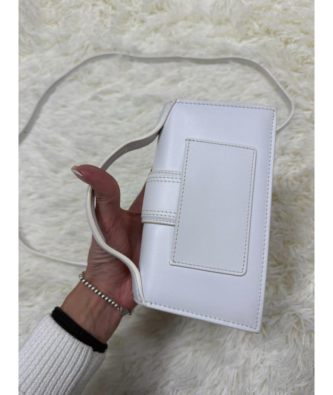 JACQUEMUS Белая кожаная сумка через плечо, фото 2